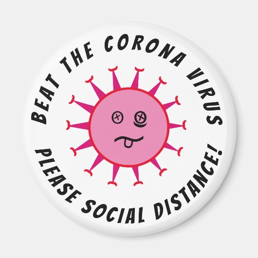 Beat Corona Virus Magnet Magneet (Voorkant)