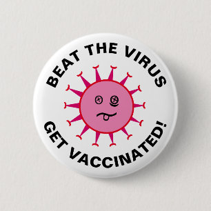 Beat het virus krijgt gevaccineerde Button (2,25 i