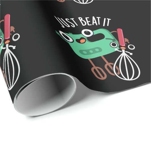 Beat It Funny Baking Pun Dark BG Cadeaupapier (Rol Hoek)
