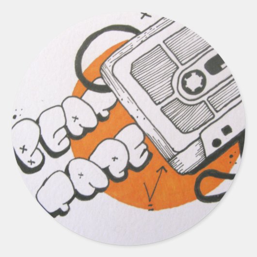 Beat tape-sticker ronde sticker (Voorkant)