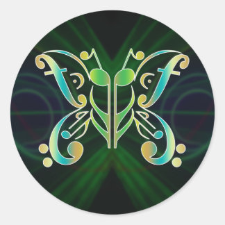 Beat-terfly-Stickers Ronde Sticker