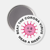 Beat the Corona Virus Magnet Magneet (Voorkant / Achterkant)