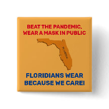 Beat The Pandemic 2" Square Button - Florida
