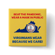 Beat The Pandemic 2" Square Button - Virginia