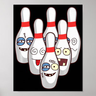 Beat Up Bowling Pins Cute Duckpins die T-shirt afs Poster