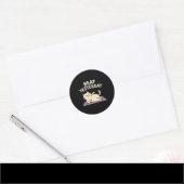 Beat Yesterday Funny Cat Yoga Mat Ronde Sticker (Envelop)