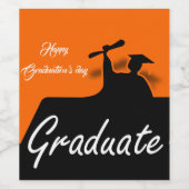 Beatiful Happy Afstuderen dag Wijn Etiket (Enkel label)