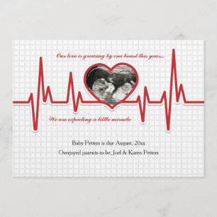 Beating Heart Foto Zwangerschap Aankondiging