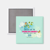 Beatitude Quote met Butterflies en Blossom Magneet (Voorkant / Achterkant)