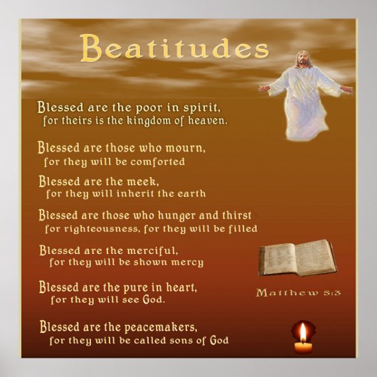 Beatitudes Christelijk poster (Voorkant)