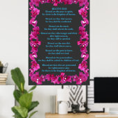 Beatitudes in een Lijst van Bougainvillea Poster (Thuiskantoor)