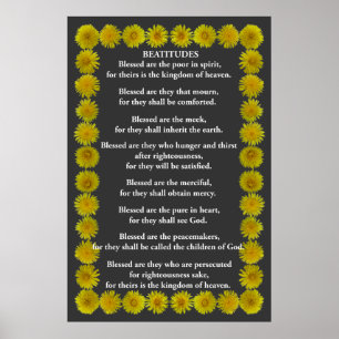 Beatitudes in een Lijst van Dandelion Poster