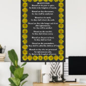 Beatitudes in een Lijst van Dandelion Poster (Thuiskantoor)