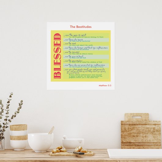 Beatitudes Matthew 5 Poster (Keuken)