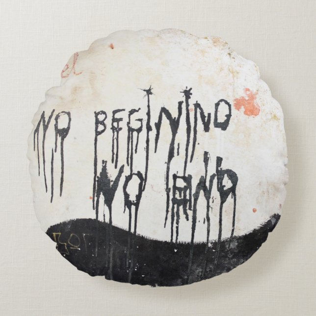 Beatles ashram rond kussen (Voorkant)