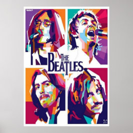 beatles, classic rock, vintage band, british music poster