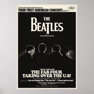 beatles, klassieke rock, vintage band, Britse muzi Poster