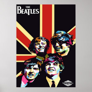 beatles, klassieke rock, vintage band, britse muzi poster