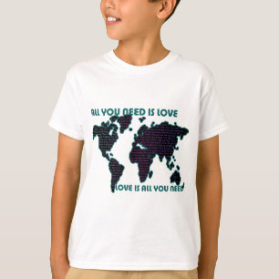 Beatles wereld je hebt alleen liefde nodig t-shirt