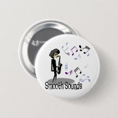 Beatnik Jazz Saxophone Player Ronde Button 5,7 Cm (Voorkant /achterkant)