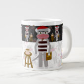 Beatnik Monkey Pattern Fun Character Cartoon Jumbo Mok (Voorkant rechts)