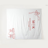 Beatrice Ribbon Red Wedding Wandkleed (Voorkant (horizontaal))