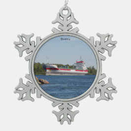 Beatrix- of sneeuwvloksieremeel tin sneeuwvlok ornament