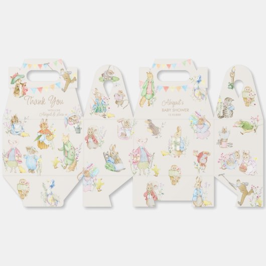 Beatrix Peter het Konijn Woodland Baby shower Bedankdoosjes (Ongevouwen)