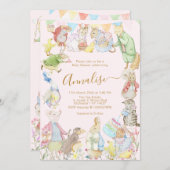 Beatrix Peter het Konijn Woodland Baby shower Kaart (Voorkant / Achterkant)