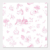 Beatrix Peter the Rabbit Toile Chinoiserie Pink Behang (Voorkant)