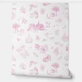 Beatrix Peter the Rabbit Toile Chinoiserie Pink Behang (Afrollen)