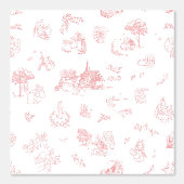 Beatrix Peter the Rabbit Toile Chinoiserie Red Behang (Voorkant)