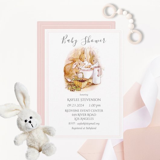 Beatrix Potter Baby Girl Shower Kaart