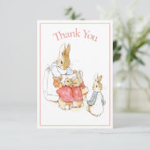 Beatrix Potter Baby shower rouge Merci (Debout devant)