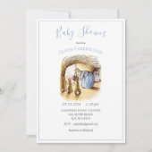Beatrix Potter Blue Bunny Baby shower Invitation (Devant)