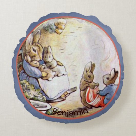 Beatrix Potter Bunny Coussin de la famille ronde (Devant)