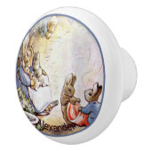 Beatrix Potter Bunny Family Ceramic Knob. Keramische Knop (Rechts)