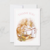 Beatrix Potter Bunny Rabbit Baby shower Bedankkaart (Voorkant)