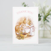 Beatrix Potter Bunny Rabbit Baby shower Bedankkaart (Staand voorkant)