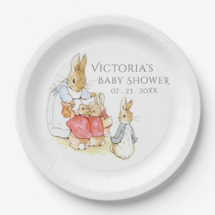 Beatrix Potter Bunny Rabbit Baby shower Papieren Bordje
