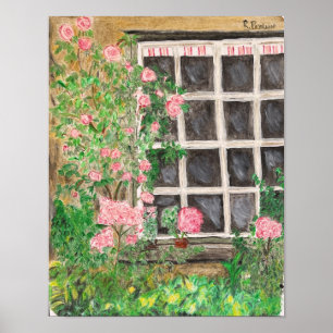 Beatrix Potter cottage garden poster