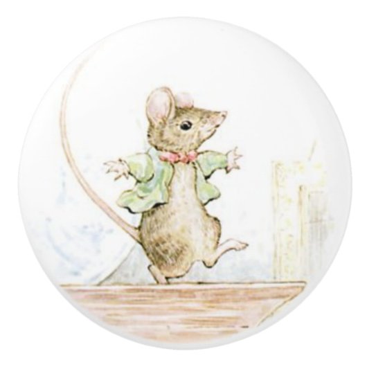 Beatrix Potter, Cute Muis, Keramische Knop (Voorkant)