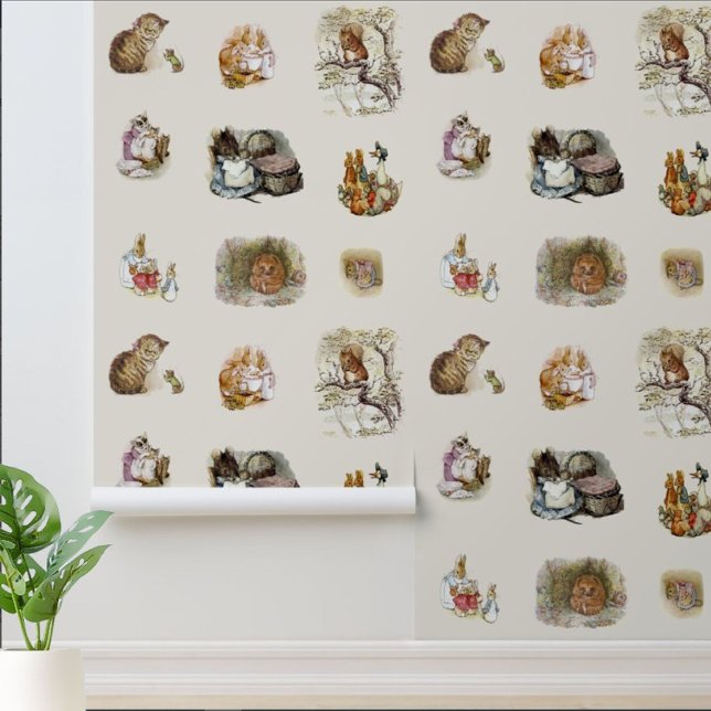 Beatrix Potter illustratiepatroon Behang (Creator heeft geüpload)