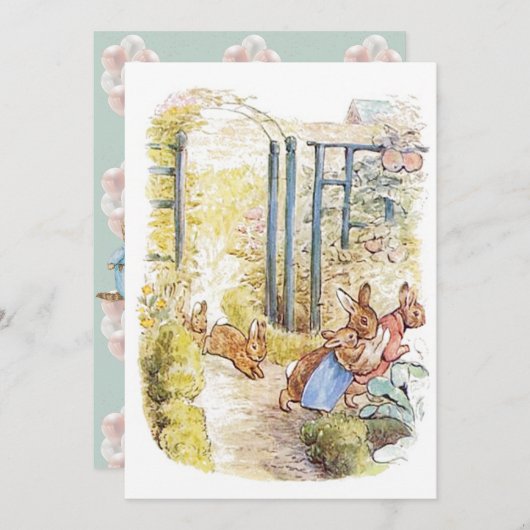 Beatrix Potter Invitation de fête d'anniversaire (Devant / Derrière)
