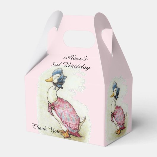 Beatrix Potter, Jemima Puddle Duck, gepersonalisee Bedankdoosjes (Achterkant)
