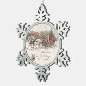  Beatrix Potter Kerstkonijnen en Kerstman Tin Sneeuwvlok Ornament (Rechts)