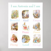 Beatrix Potter Kinder Affirmatie Custom Name Print (Voorkant)
