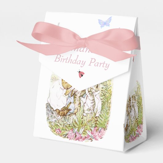 Beatrix Potter Kittens Birthday Party Favor Box Bedankdoosjes (Voorkant Zijde)
