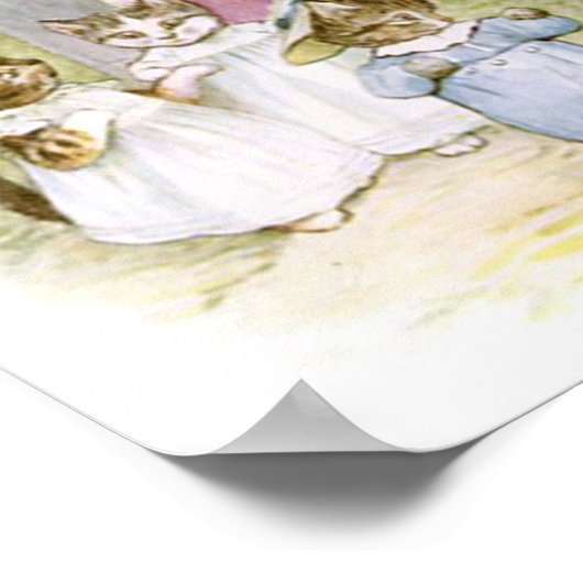 Beatrix Potter Kittens Moeder Garden Poster (Hoek)
