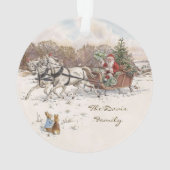 Beatrix Potter Konijnen en Sneeuwman Kerstmis Ornament (achterkant)